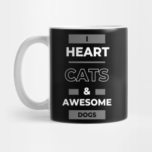 I heart cats and dogs pets lover animal lover Mug